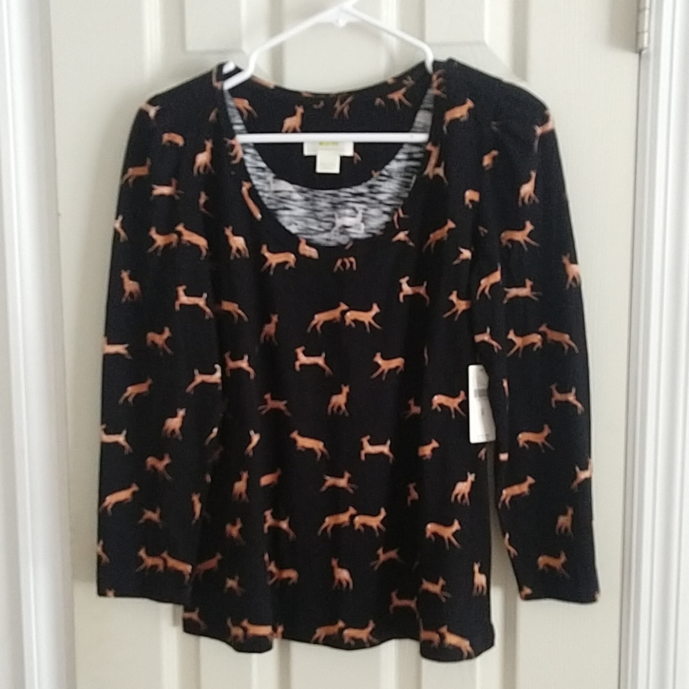 Deer Print Anthropologie Top